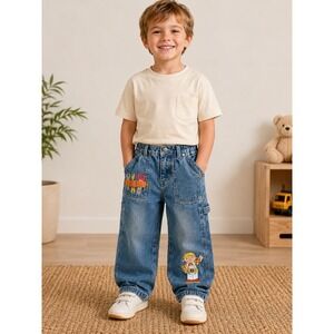Vintage Bob the Builder Denim Cargo Jeans 90's Y2K Toddler Sz 4t